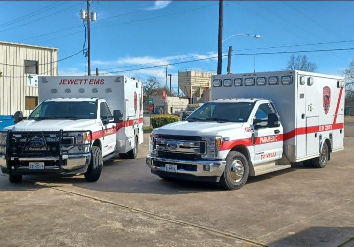 Ambulance in front of station